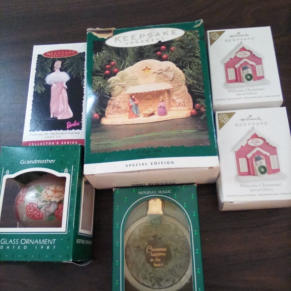 Lot of 6 Misc Hallmark Ornaments